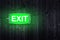 Illuminated green exit sign