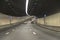 Illuminated highway tunnel
