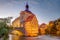 Illuminated historic town hall of Bamberg