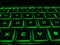 illuminated keyboard or flashing keyboard. cool keyboard with its green light use in the dark. Dark mode