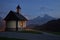 Illuminated Kirchleitn chapel in Berchtesgaden, Germany