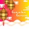 Illuminated lamp for Ramadan Kareem Greetings for Ramadan background