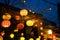 Illuminated lanterns hanging on tree at night in Hoi An ancient town , Vietnam