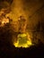 Illuminated lit lights stalagmites stalactites limestone show cave cavern Grutas da Moeda in Batalha Leiria Portugal