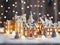 Illuminated miniature Christmas village.