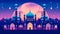 Illuminated mosque, A festive Ramadan night