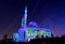 Illuminated mosque in Sharjah during light festival