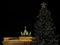 Illuminated Neoclassical Brandenburg Gate Brandenburger Tor and Christmas Tree in the year 2019 as viewed from the Pariser Platz