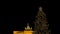 Illuminated Neoclassical Brandenburg Gate Brandenburger Tor and Christmas Tree in the year 2019 as viewed from the Pariser Platz