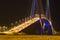 Illuminated Pont de Normandy by night, French bridge over Seine