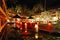 Illuminated relaxation area of luxury hotel