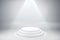 Illuminated round white pedestal