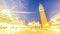 Illuminated Saint Mark Square in Venice, crowds of tourists viewing landmarks