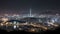 Illuminated skyscrapers light up Tokyo cityscape at dusk generated by AI