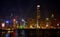 Illuminated Skyscrapers during Symphony of Lights, Hong Kong 