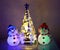 Illuminated Snowmen and Glass festive Christmas Tree