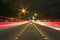 Illuminated street at night