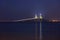 Illuminated Sunshine Skyway Bridge At Night, Full Length