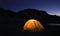 Illuminated Tent at Wedgemount Lake.