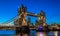 Illuminated Tower Bridge in London After Sunset