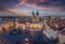 The illuminated town square of Prague, Czech Republic