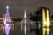 Illuminated traditional Christmas tree in Ibirapuera, at night, it is of the attraction in the south zone of the city of Sao Paulo