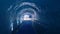 An illuminated tunnel inside the glacier at Mer De Glace Chamonix