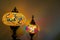 Illuminated Turkish Moroccan handmade stain glass lamp