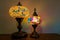 Illuminated Turkish Moroccan handmade stain glass lamp