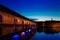 Illuminated Vauban Dam during sunset in Strasbourg