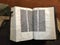 Illuminated Vulgate Pocket Bible opened to Romans