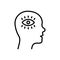 Illuminati Eye in Human Brain Line Icon. Khamsa Providence Linear Pictogram. Egypt Amulet Think Energy Outline Icon