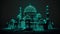 Illuminating glow-in-the-dark mosque. Ramadan Kareem concept