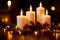 Illuminating the Season Mesmerizing Yuletide Candles Cast a Warm Glow.AI Generated