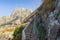 Illusion of dead-end road on the way to the old fortress. Kotor, Montenegro