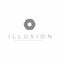 Illusion logo template. Hexagon geometry optical illusion.