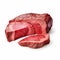 Illusory Hyperrealism: Stunning Beef Steak Artwork On White Background