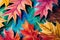 Illustation of   Autumn Leaves  Watercolor Clip Art Illustration .AI Generated