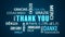 Illustation of thank you keyword cloud in different languages with white and blue text