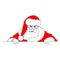 Illustation vector hand drawn doodle of Santa Claus holding blank