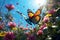 Illustrate the beauty of butterflies in