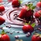 illustrate the sensory delight of a strawberry being dipped into a pool of luscious chocolate trending