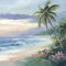 Illustrate a serene peaceful nature scene in summer. This scene inspires peace, awe, and tranquility. Vivid beautiful colors.