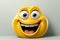 Illustrated 3D grin with hand emoji on blank canvas