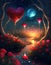 illustrated abstract background with heart