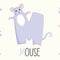 Illustrated Alphabet Letter M And Mouse