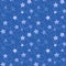 Illustrated blue pattern with stars and spirals