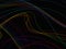 Illustrated Colorful Curved Wavy Dashed Lines on Black Background