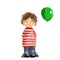 Illustrated cute boy with ballon