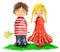 Illustrated cute lovers children